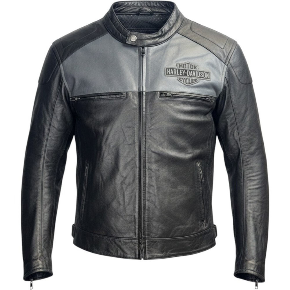 Harley-Davidson Men's Leather Riding Jacket Size 2 XL VTG